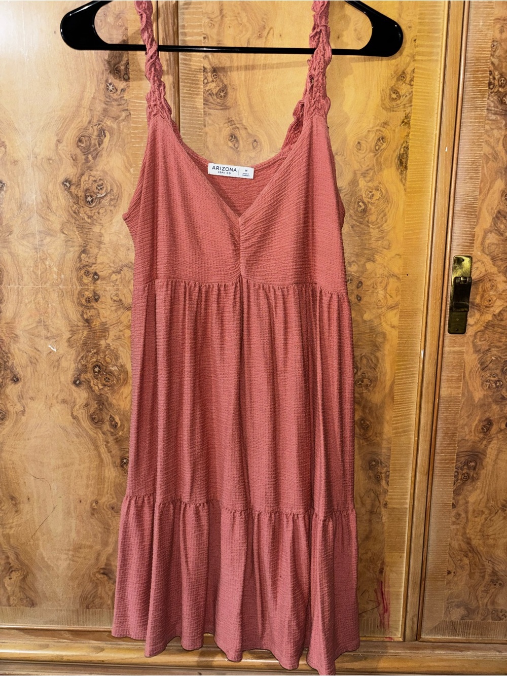 Arizona Jean Company Dusty Rose Textured Tie-Strap Midi Dress size M